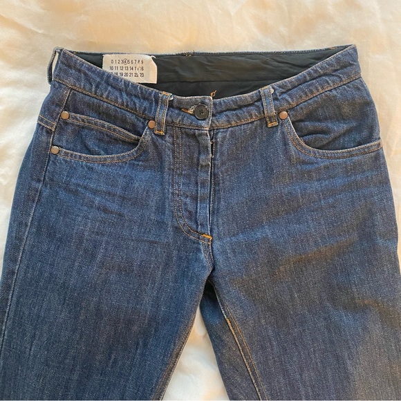 Maison Margiela Line 4 Low Rise Dark Blue Denim Jeans - Picture 6 of 8
